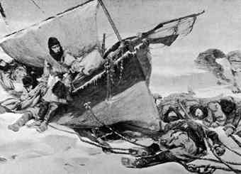 Members of the arctic expedition led by British explorer Sir John Franklin on their attempt to discover the Northwest passage, c.1847