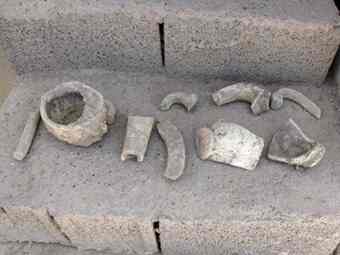 Pottery sherds found during metro construction