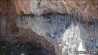 The diamonds were said to have been found in discrete (black) layers at particular sites