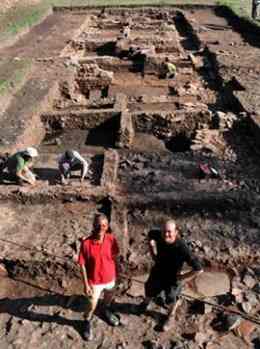 MASSIVE FIND: Peter Guest, left and Andy Gardner joint co-ordinators of the Caerleon dig