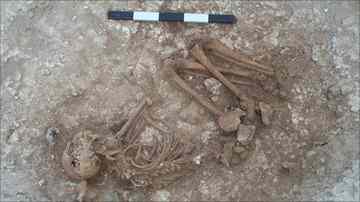 The boy was buried with around 90 amber beads