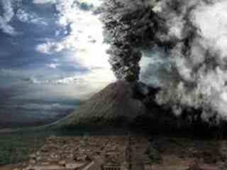 A depiction of the Mt. Vesuvius eruption from the BBC's "Pompeii: The Last Day." The city's victims were already dead from pyroclastic surges when the lava arrived, according to a new study. (Wikipedia.org) 