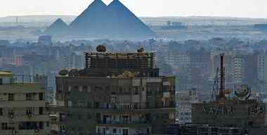View of the Pyramids of Giza from Cairo