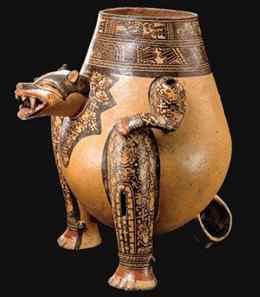 Pataky Polychrome Jaguar effigy vessel - Nicaragua