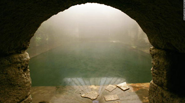 View of the original hot spring basin at Allianoi