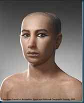 Photo released on May 10, 2005, show a model of King Tutankhamun made by a French team based on facial reconstructions from CT scans of King Tutankhamun's mummy. 