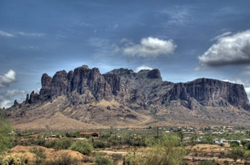 The Lost Dutchman Gold Mine, hidden in the "cursed" Superstition Mountains, according to legend the site of an ancient Apache treasure trove.