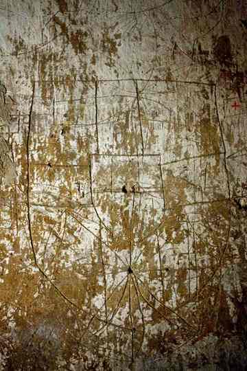 The etchings are likely practice drawings made by handwork apprentices.