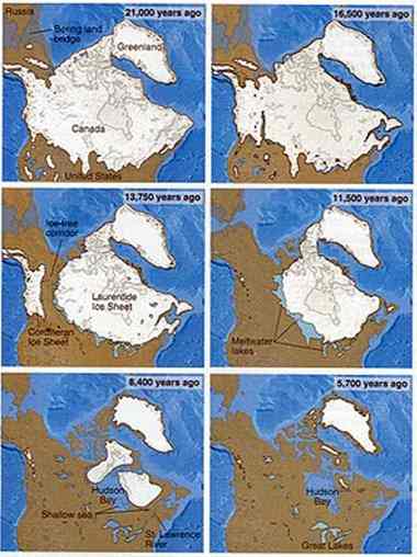 Phases of deglaciation in North America