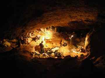 Digging ancient treasures in Tight Entrance Cave, WA(Source: L.Hatcher/L.Hatcher)