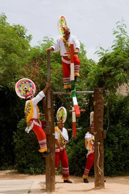 The Totonacs' Danza de los Voladores de Papantla, a religious ceremony for communicating with nature and the gods, is still performed at El Tajin, one of the Totonacs' major cities. [Photo: Rui Vale de Sousa / Shutterstock]