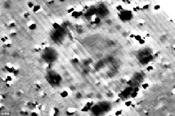 'Evidence': The radar image said to reveal the post holes of a Neolithic temple.