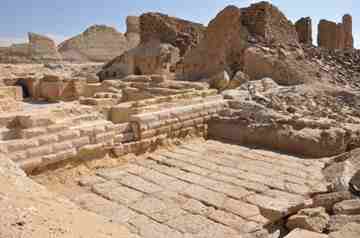 Ruins of the Soknopaios temple in Soknopaiou Nesos, Egypt.