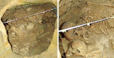 Burials found in the rock-cut chamber tombs in  Kerċem, Malta.