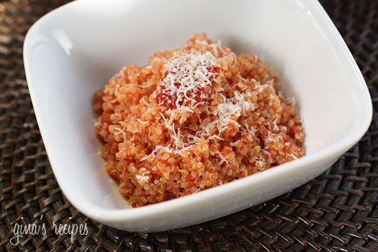 Combining cooked quinoa and some leftover homemade sauce like filetto di pomodoro you can make a quick, easy quinoa risotto in minutes. 