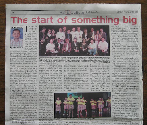 Dogberry: Exie Abola's column in the February 23, 2009 issue of The Philippine Star