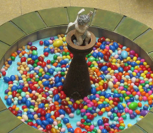 fountain of plastic Easter eggs