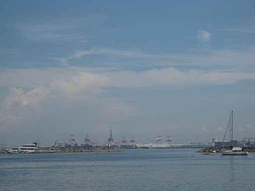 Manila Yacht Club breakwater and North Harbor cranes