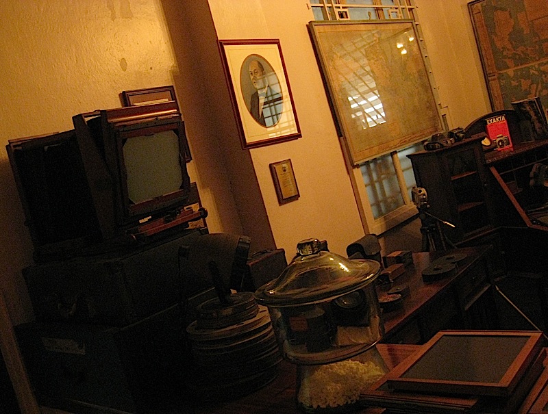 antique cameras on display at La Cocina de Tita Moning, the ancestral home of the Legarda clan