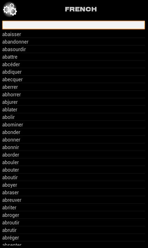 Android application French Verbs screenshort