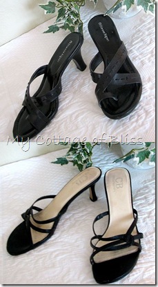 Black sandals collage