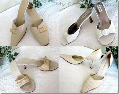 White & cream heels collage