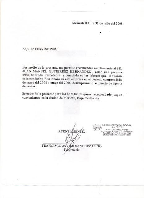 como hacer carta de recomendacion