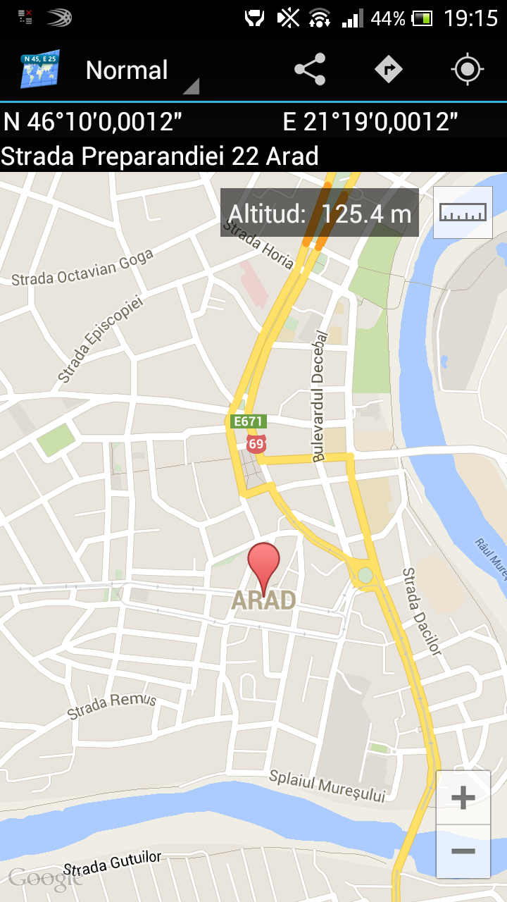 Android application Pro Map Coordinates screenshort