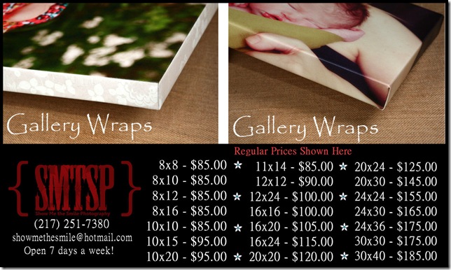 gallery wrap prices