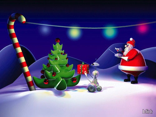 wallpaper gift. santa-claus-christmas-gift-