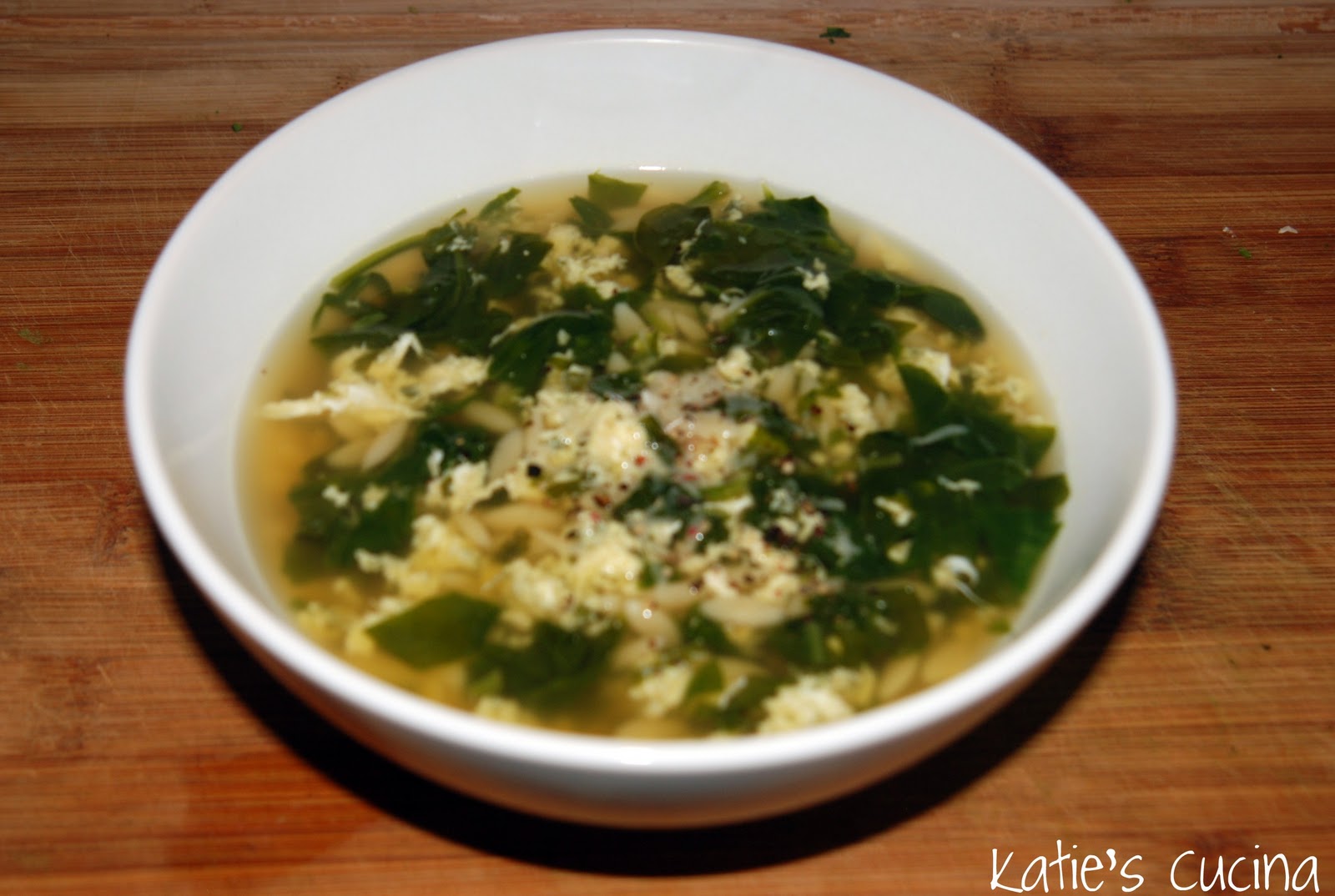 Spinach Stracciatella Soup with Orzo - Katie's Cucina
