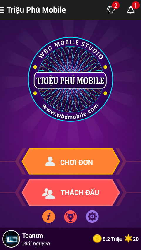 Ai Là Triệu Phú 2016 - Zalo Screen 1