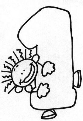 FICHAS DE NUMEROS PARA PINTAR Y REPASAR: EL UNO
