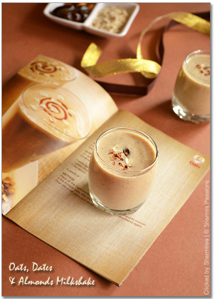 Oats Dates And Almonds Milkshake Sharmis Passions oats-dates-and-almonds-milkshake-sharmis-passions