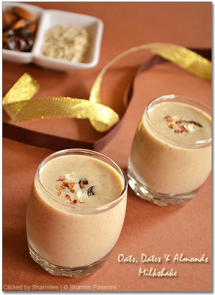 Oats Dates And Almonds Milkshake Sharmis Passions oats-dates-and-almonds-milkshake-sharmis-passions
