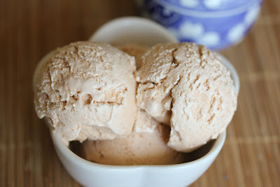 photo of a bowl of Thai Tea Ice Cream