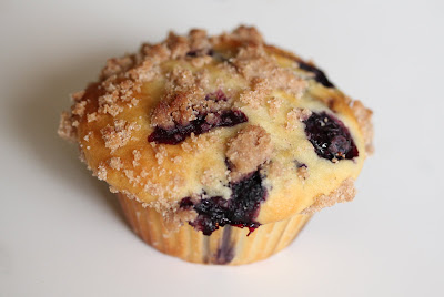 photo of one blueberry muffin