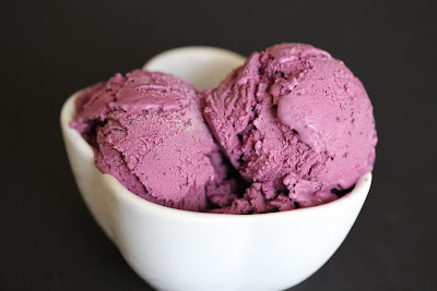 photo of a bowl of Blueberry sour cream ice cream