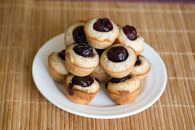photo of a plate of Mini cherry almond cakes