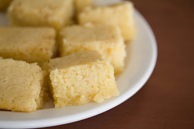 close-up photo of a plate of vanilla bean mochi