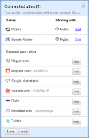 Google Buzz connected sites