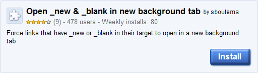 Open _new & _blank in new background tab for Chrome