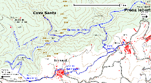 mapa ruta presa Isbert y Cova Santa 2