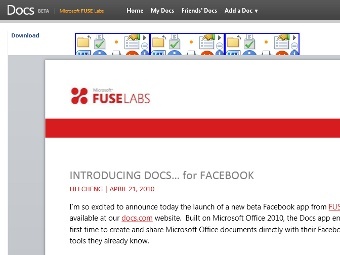 Microsoft has presented Docs for Facebook
