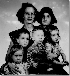 1955 Anne, Nikki, Stephen, Mark, Peter, Pamela Petroff, passport photo
