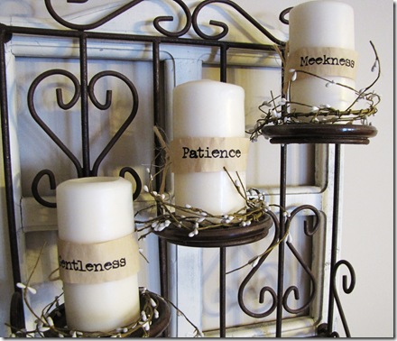candles with words