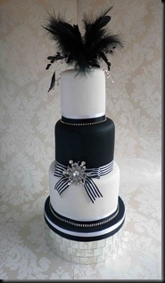 3-tier-White-and-Black-tall-layers-feather-cake