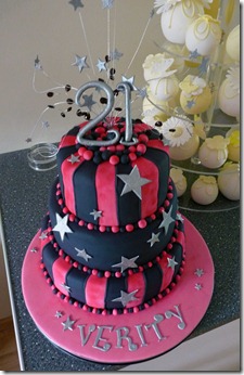 3-tier-pink-and-black-birthday-cake