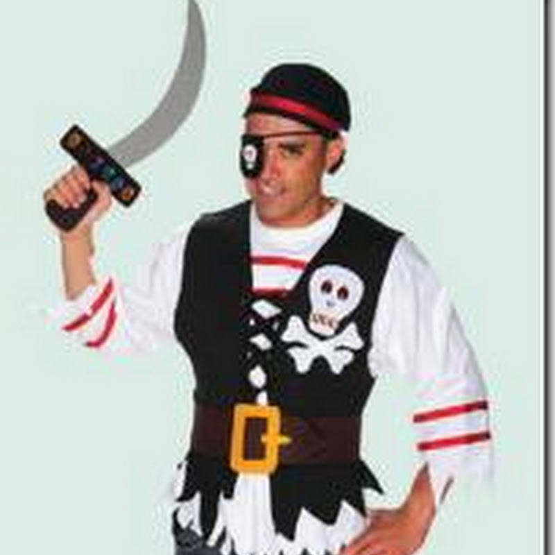 Disfraz casero de pirata, molde parche, espada, calavera, etc