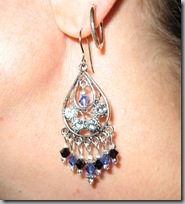 Black and blue earrings